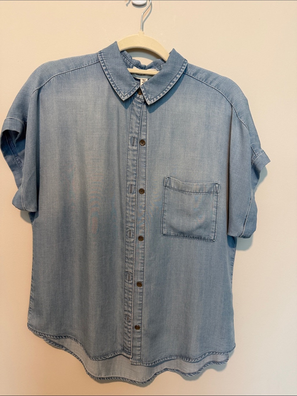 cloth & stone Light Blue Short-Sleeve Button-Up Denim Shirt